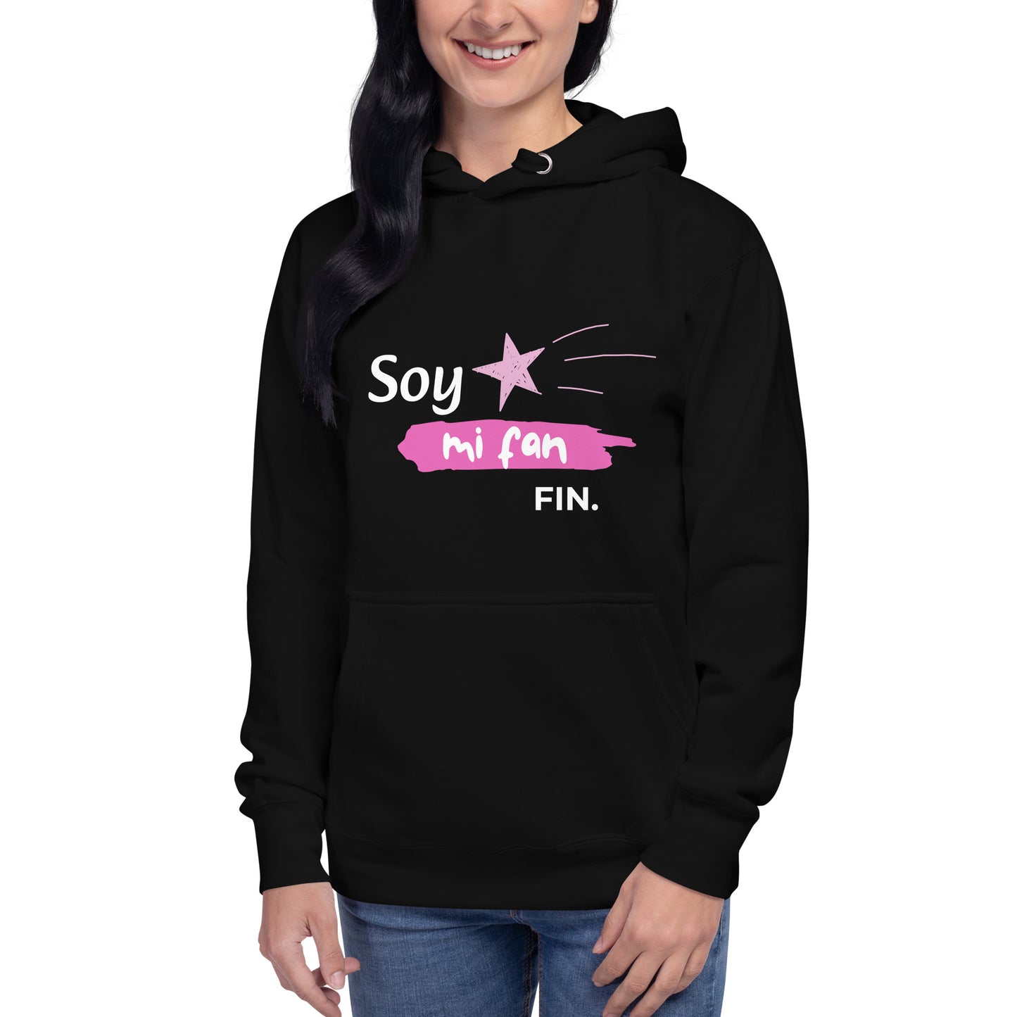 Sudadera coqueta con capucha para mujer “Soy mi fan. Fin” | Amadíssima