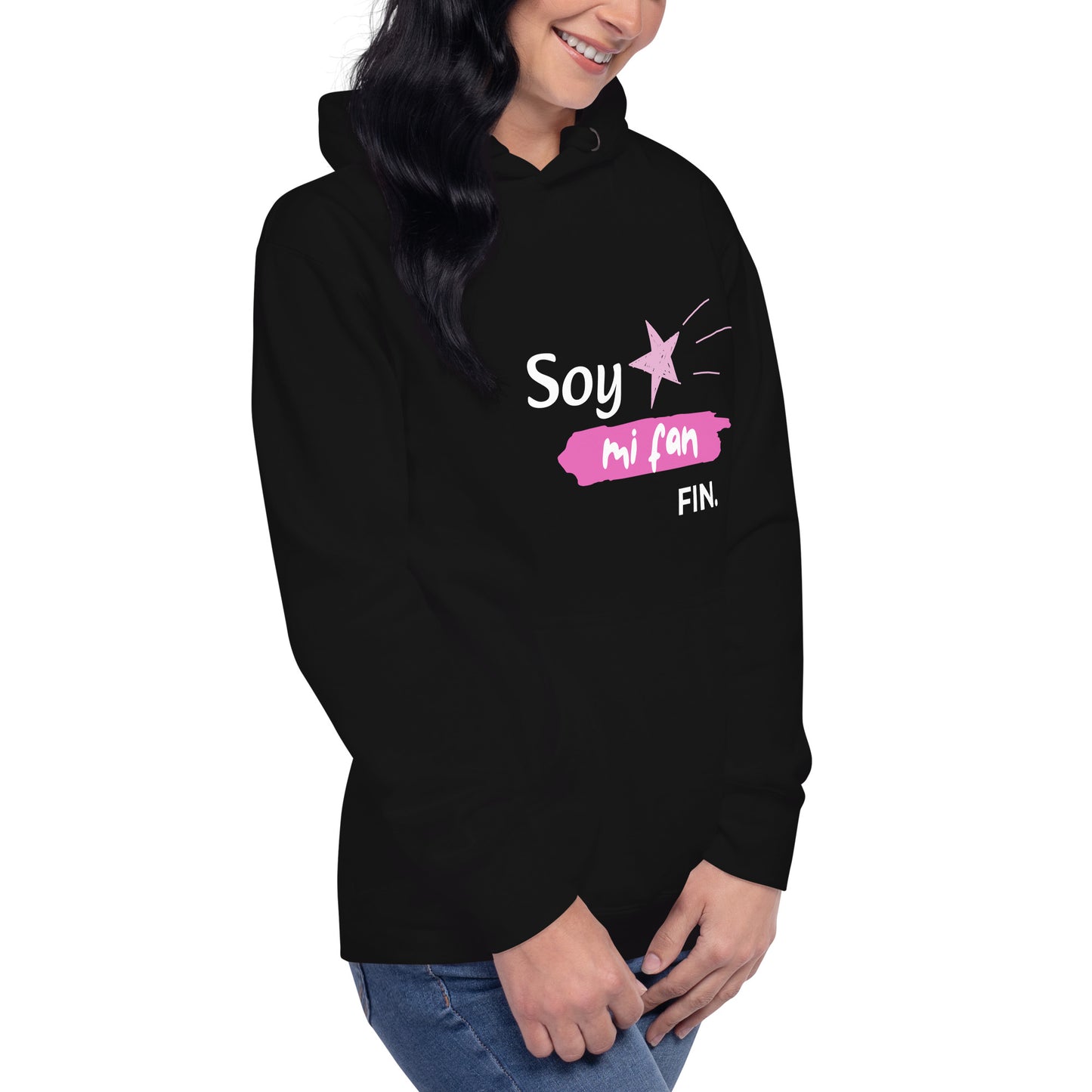 Sudadera coqueta con capucha para mujer “Soy mi fan. Fin” | Amadíssima
