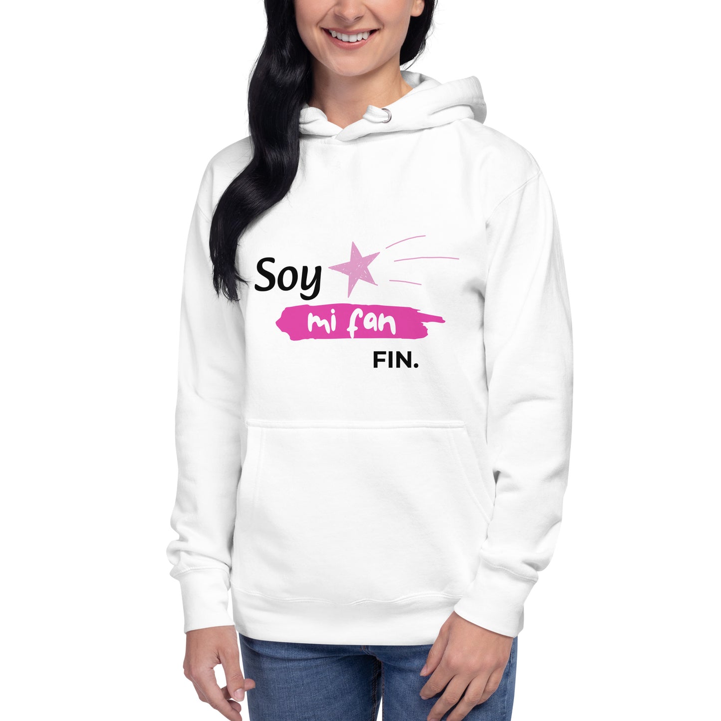 Sudadera coqueta con capucha para mujer “Soy mi fan. Fin” | Amadíssima