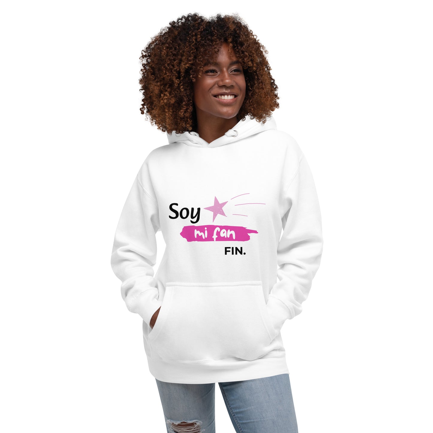 Sudadera coqueta con capucha para mujer “Soy mi fan. Fin” | Amadíssima