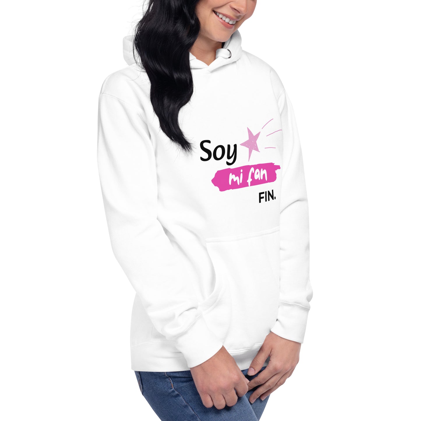 Sudadera coqueta con capucha para mujer “Soy mi fan. Fin” | Amadíssima