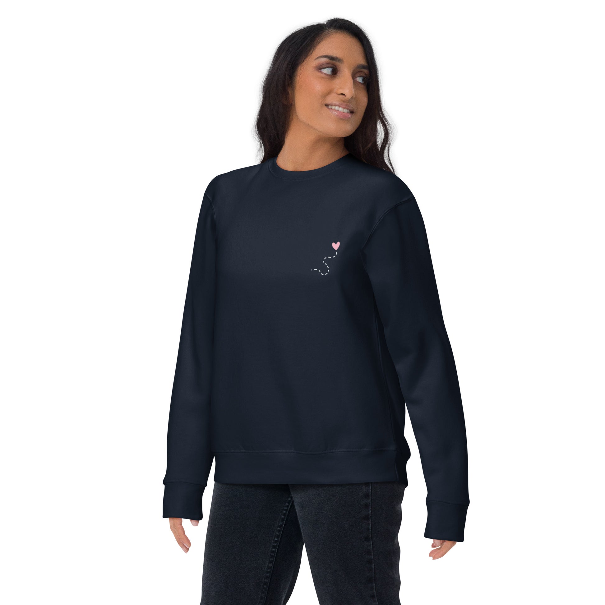 sudadera mujer gruesa color azul Navy con mensaje si me pierdo el camino soy yo.