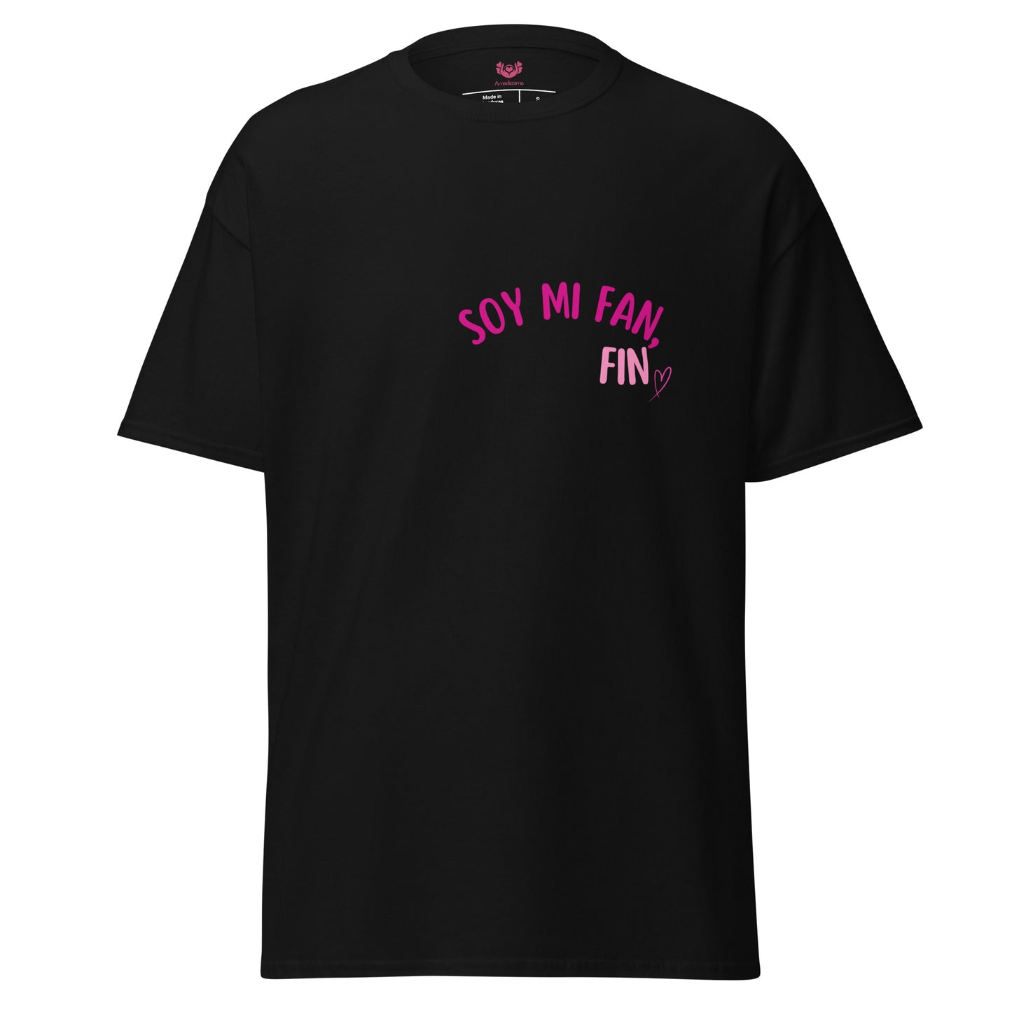 Camiseta coqueta 100% algodón “Soy mi fan. Fin” | Amadíssima