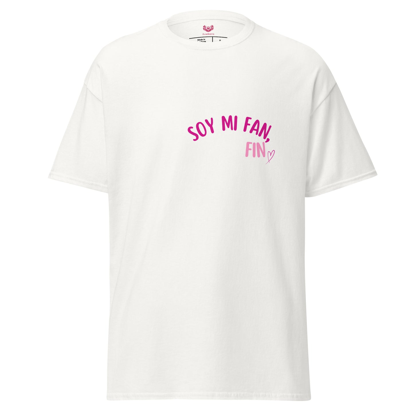 Camiseta coqueta 100% algodón “Soy mi fan. Fin” | Amadíssima