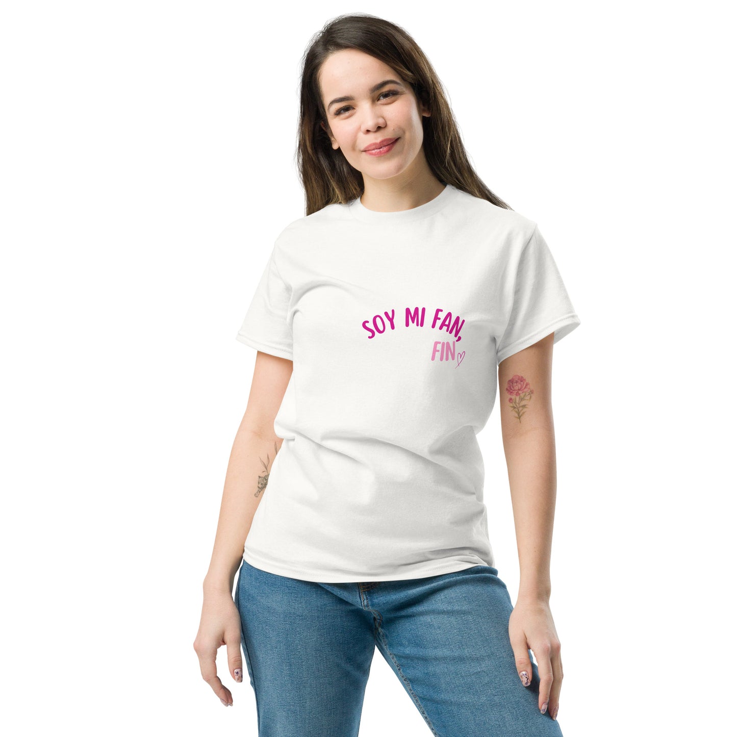 Camiseta coqueta 100% algodón “Soy mi fan. Fin” | Amadíssima